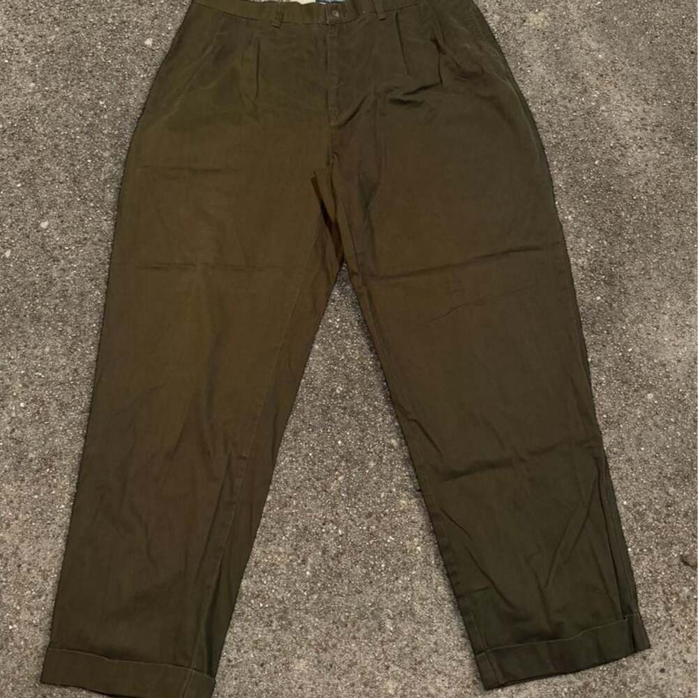Vintage 90s Polo Ralph Lauren Hammond Pant Classic Chino Trousers Olive Green 38